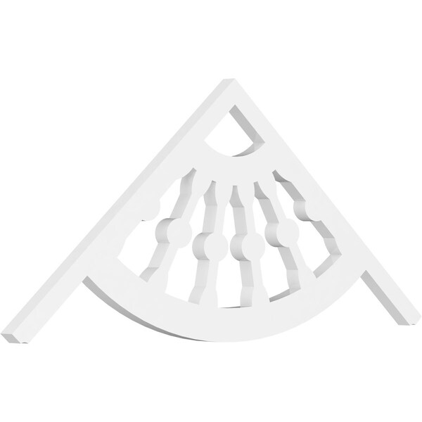 Ekena Millwork Pitch Classic Wagon Wheel Architectural Grade PVC Gable Pediment, 36"W x 15"H x 1"P (10/12) GPP036X015X100CWW - main